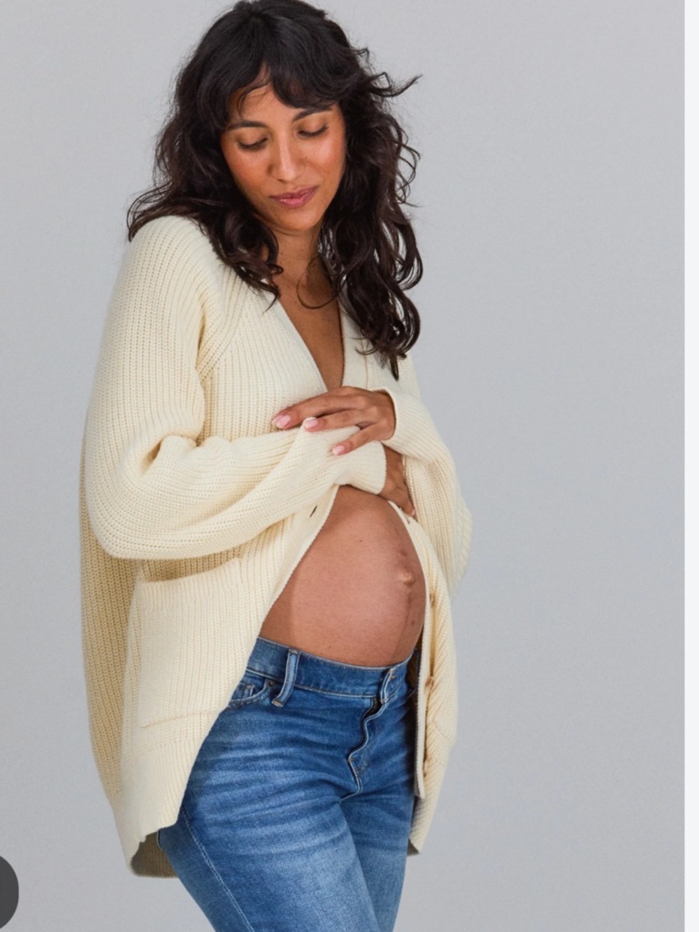 HATCH Collection - The Cotton Marlow Cardigan in Ivory Size 1: Fits S / US 2–4